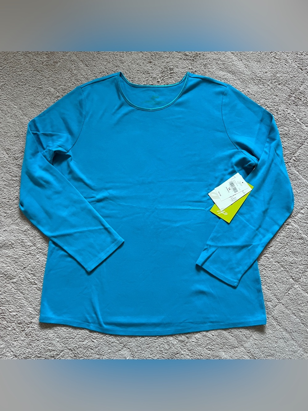NWT J. Jill Cotton Long Sleeve Top Contemporary Capsule Minimalist Stretch Sz 1X